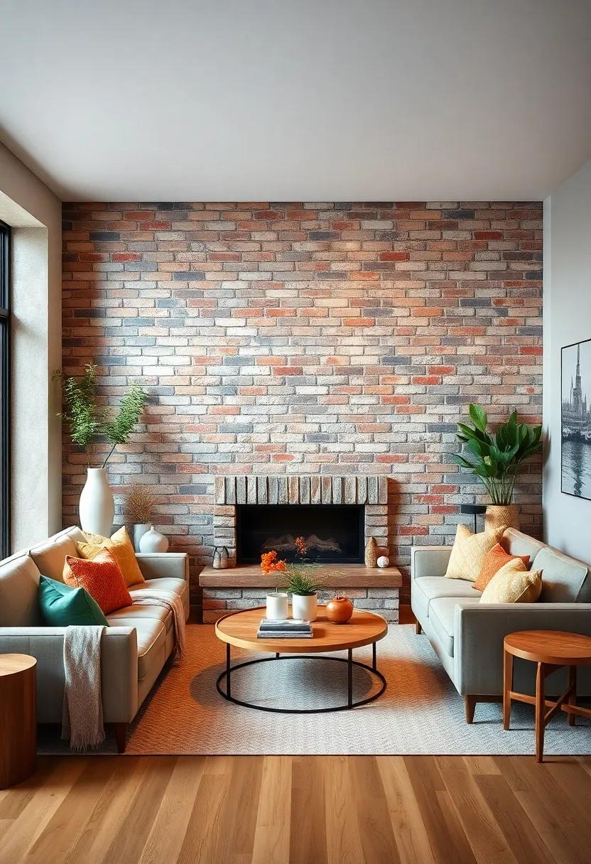 Layering Textiles and Fabrics Around Exposed‌ Brick Accent Walls