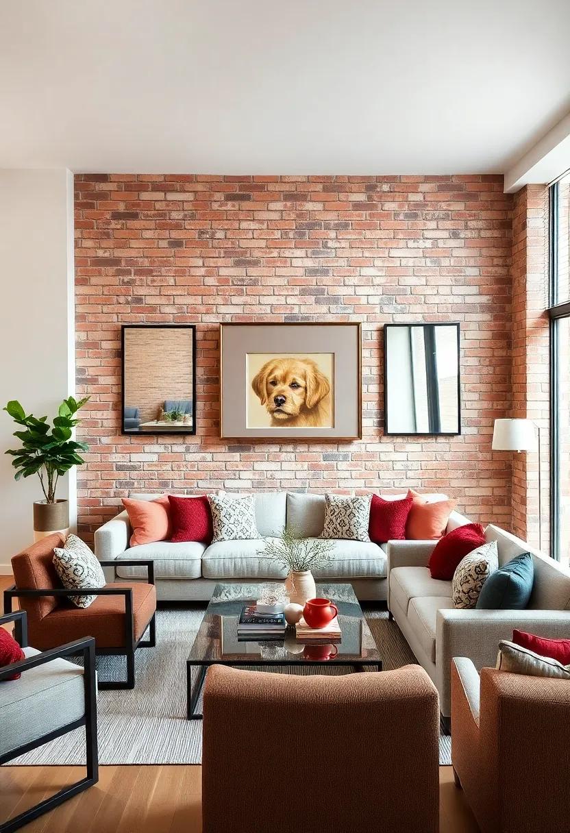 Enhancing Space with Mirrors: Reflections⁣ on Exposed ⁤Brick