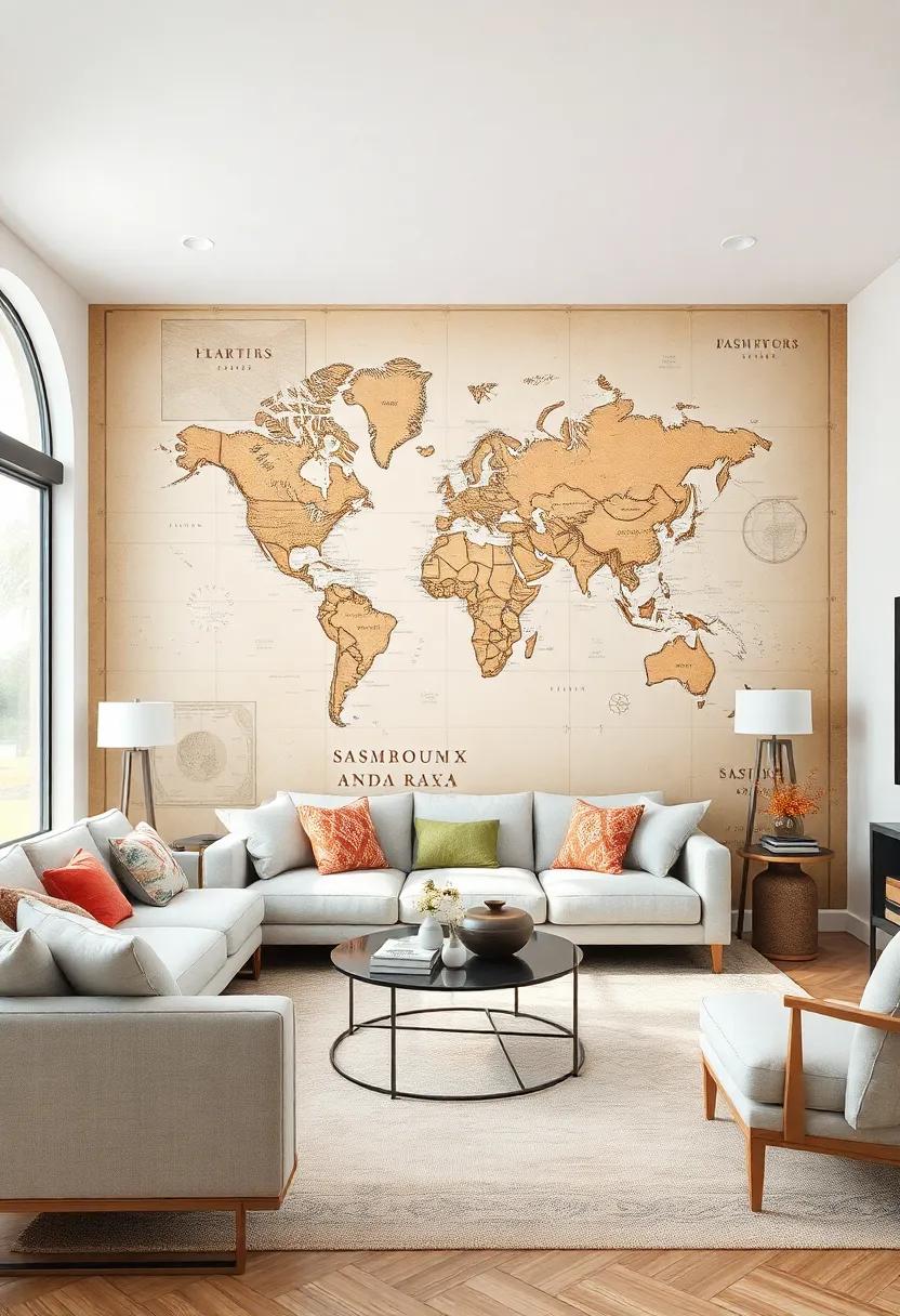 Historic map Adventures: Embark ⁤on a visual journey with murals featuring beautifully ⁣illustrated‍ historic maps,adding⁤ a worldly charm and sense of ⁣exploration to your decor