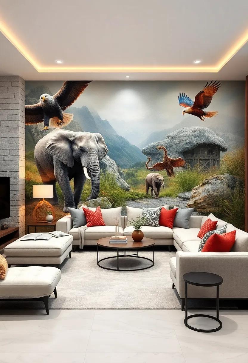 Majestic Wildlife: Connect with nature through ⁤stunning ⁣murals showcasing ​captivating ‍wildlife, from elephants⁢ to ⁢majestic eagles, ⁣perfect for an adventurous spirit