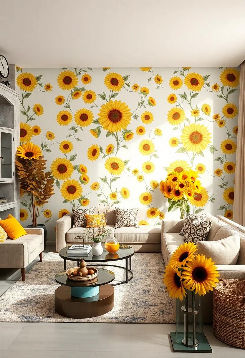 Cheerful Sunflower Burst: Channel ⁣sunshine and warmth ⁤with bright ​sunflowers that light⁣ up your living space,​ fostering a cheerful‍ and energetic atmosphere