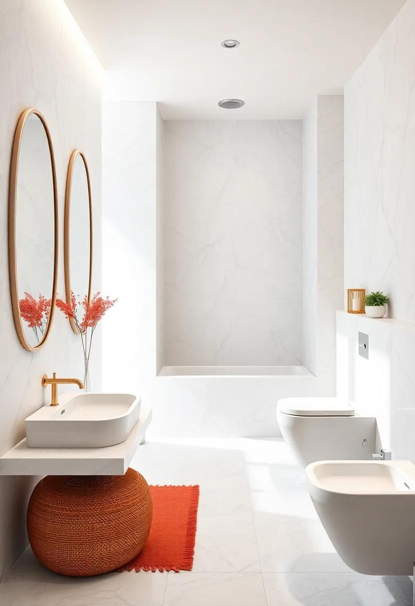 Choose a Custom Shower: ​A glass ‌shower enclosure with white tiles creates an open feel while maintaining⁤ an ​elegant look