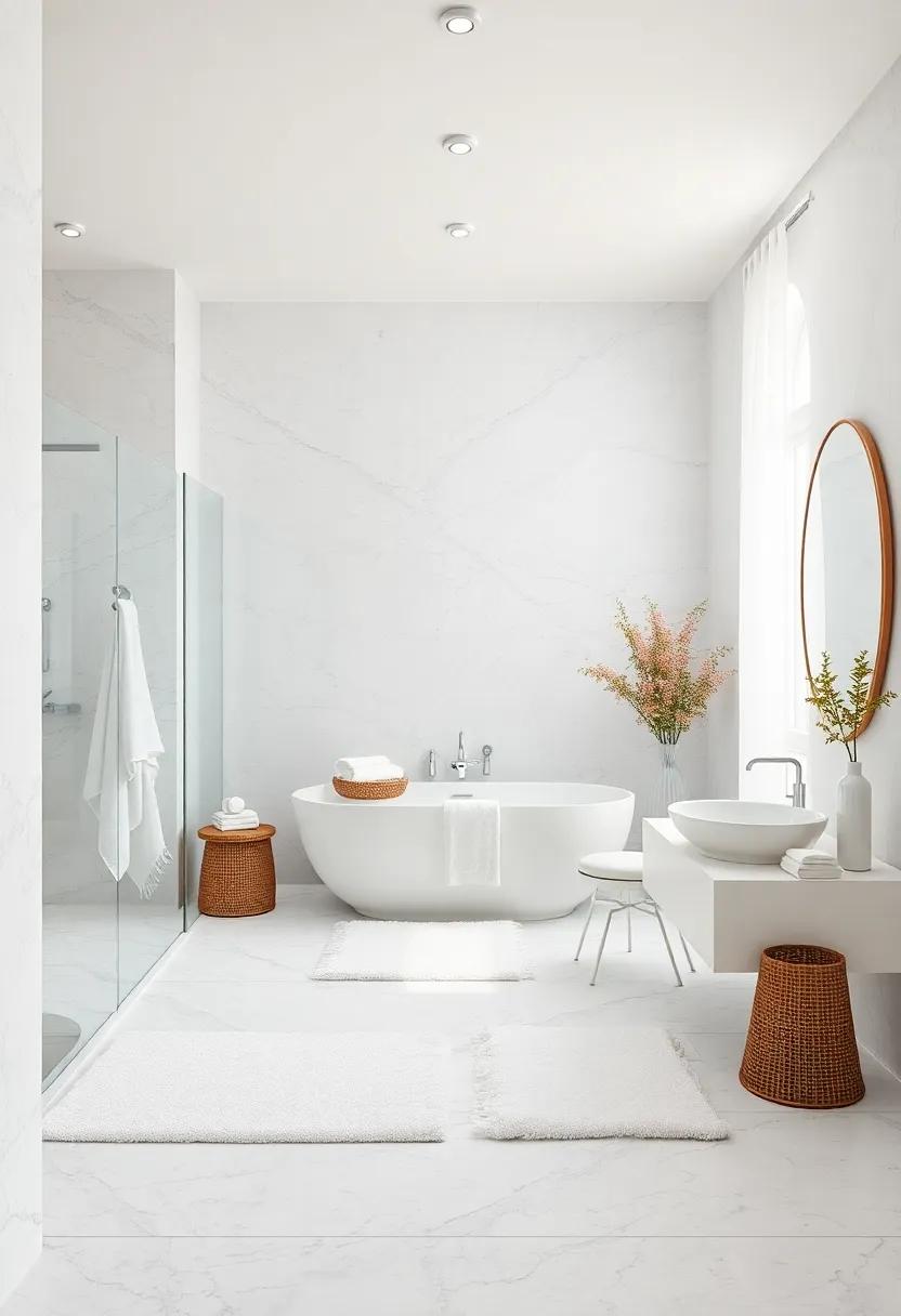 Opt for Soft Textiles: ⁣Select plush white bath mats,‌ fluffy towels, and linen curtains that add comfort while⁣ maintaining⁣ elegance