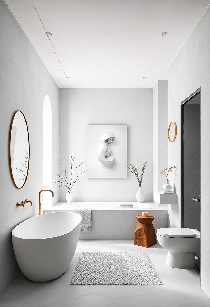 Select a‍ Statement Piece: Feature a ⁤unique artwork or sculpture in white to ‌act⁤ as a focal point that ‍draws the eye
