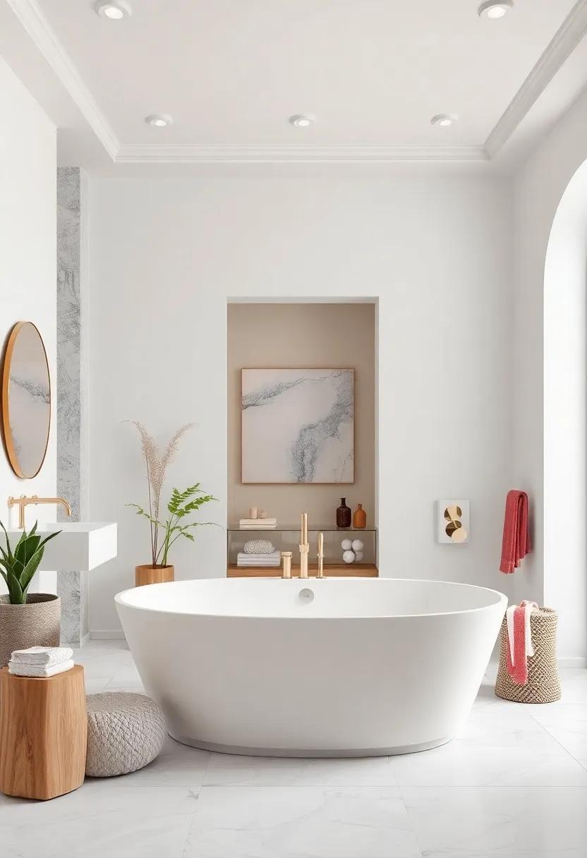 start with a Statement ​Bathtub: Choose⁢ a freestanding‍ soaking‌ tub ⁢in a ‌sleek white finish to ⁣become‌ the centerpiece‌ of your sanctuary