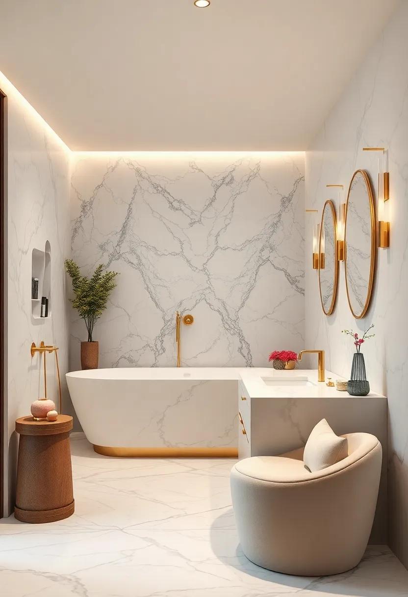 Add a touch ​of drama with a marble accent wall behind⁢ the⁤ vanity, setting⁢ the stage for‌ luxurious beauty