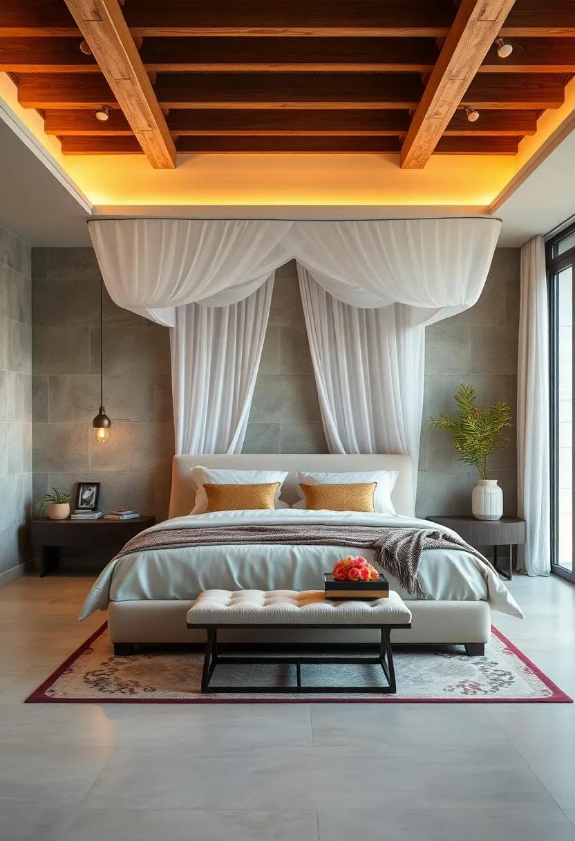 Classic Canopy ​Charm: A fabric-draped canopy bed transforms your‌ room into⁤ a dreamy sanctuary with a touch of romantic flair