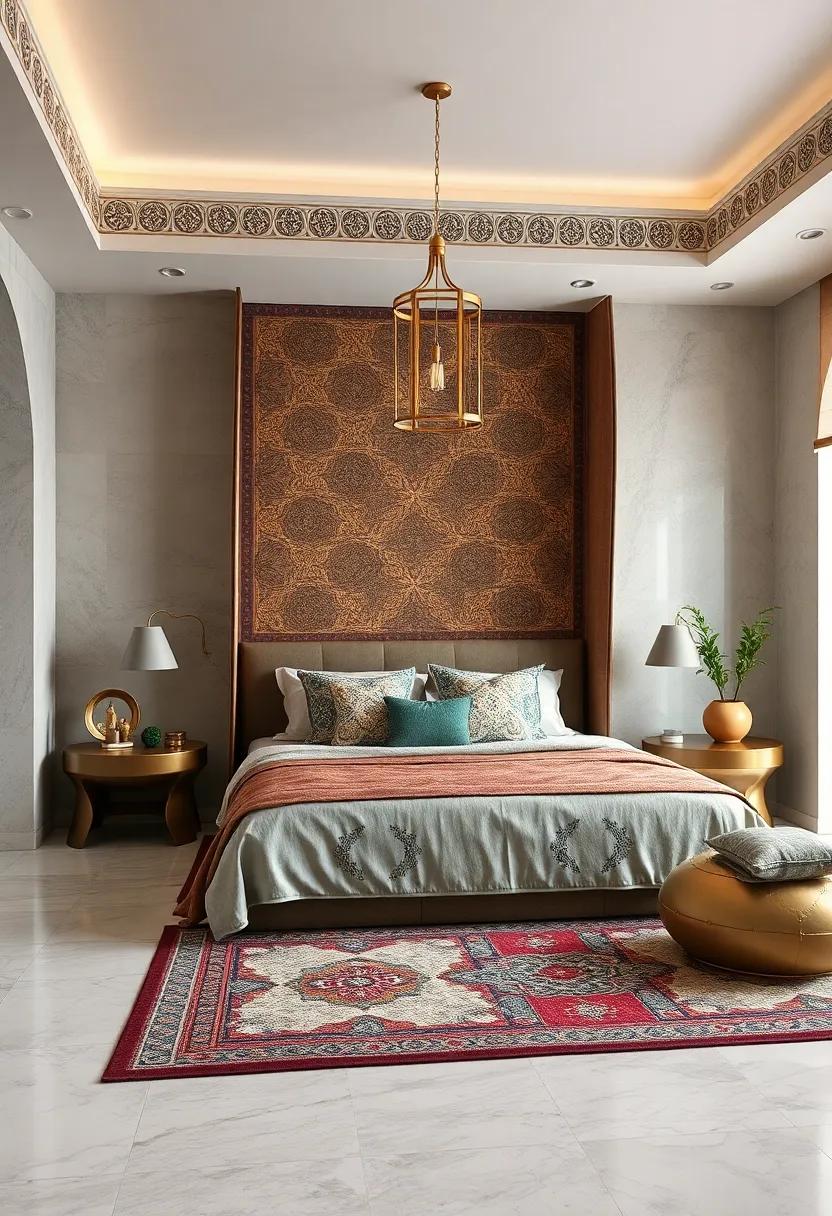 Exotic Moroccan⁢ Influences: Intricate patterns and rich textiles create⁢ a bed design reminiscent of luxurious Moroccan riads