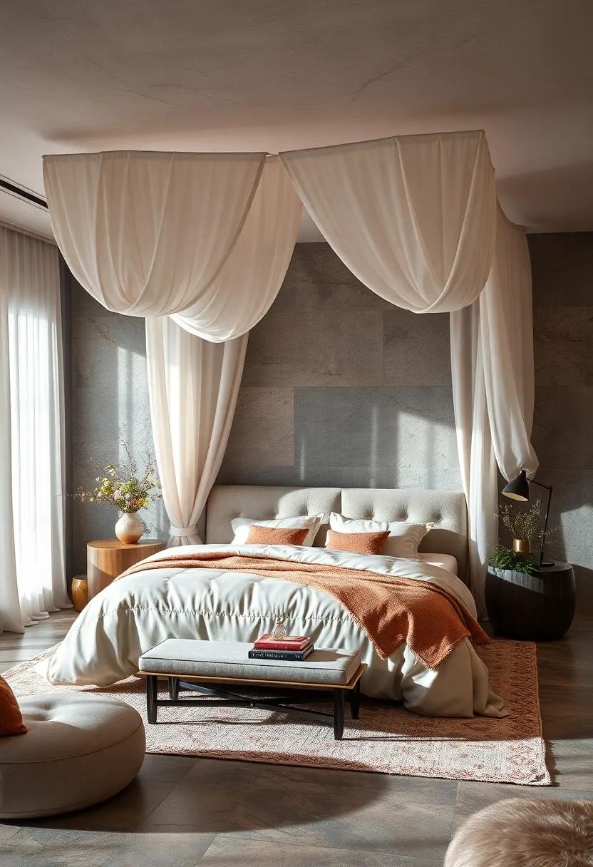 Opulent Silk Canopies: Draping your bed ⁢with ⁢soft⁢ silk canopies takes ‍luxury to the next level, enveloping you in⁢ a dreamy ambiance