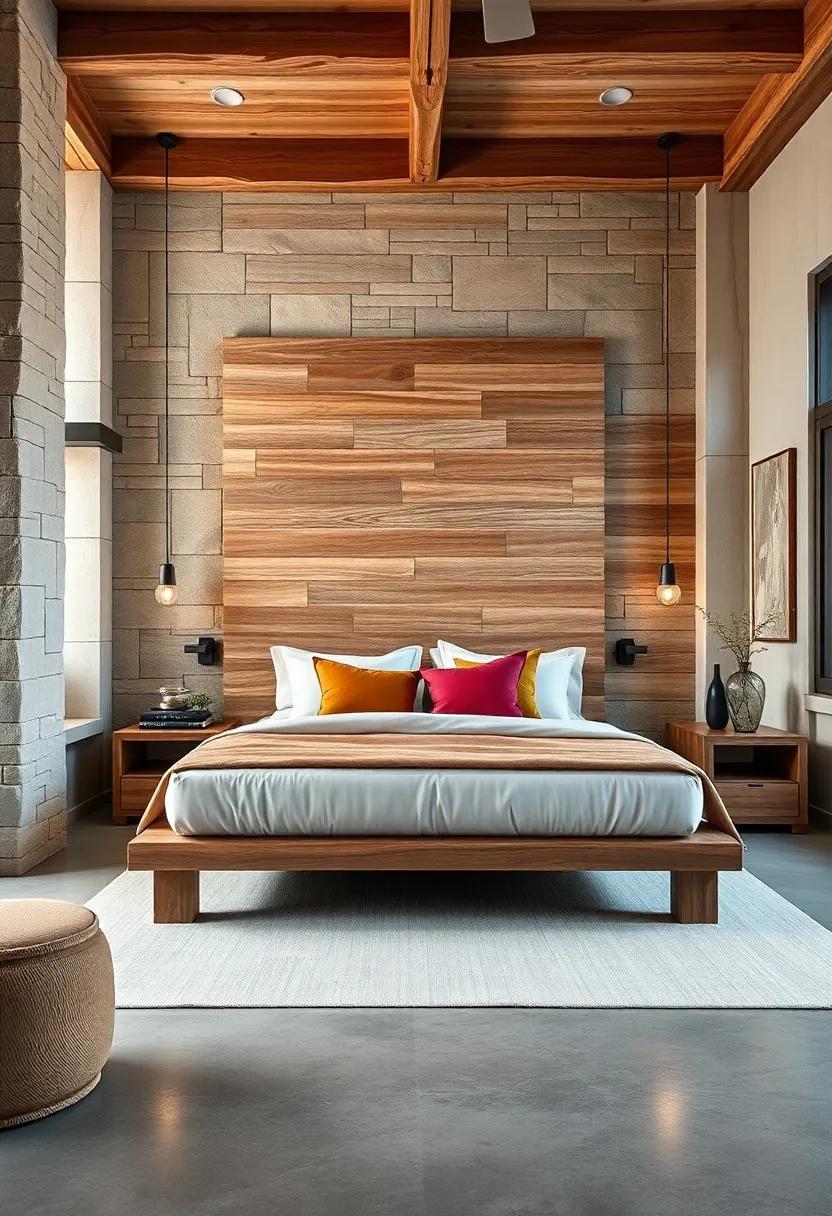 Rustic Lodge⁣ Retreat: A‌ solid wood frame‌ interwoven⁢ with ‍natural elements⁢ invites ‌warmth and ⁢comfort, perfect for a cozy hideaway