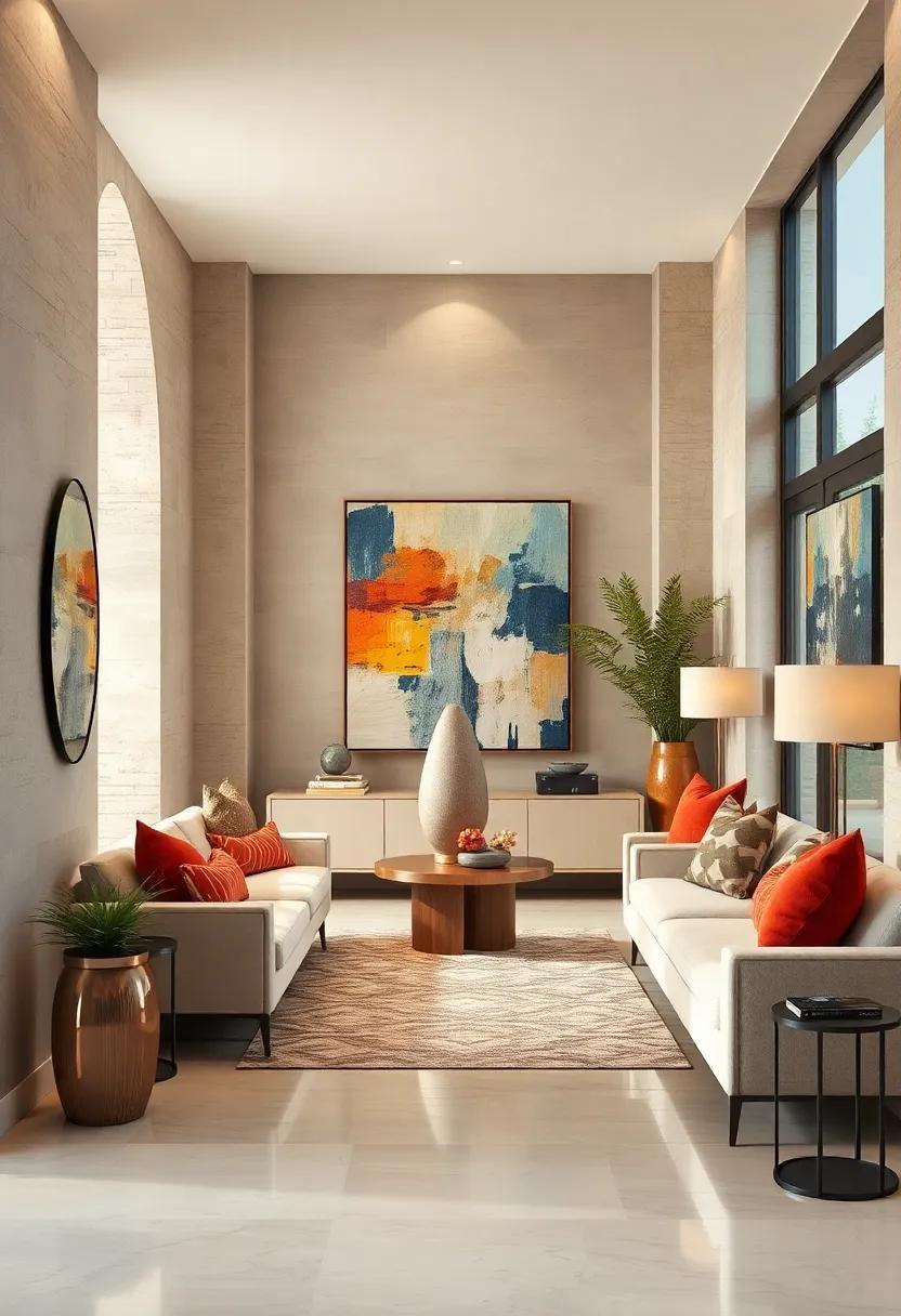 Add a statement Sculpture: ⁣Integrate⁢ a⁣ 3D abstract sculpture to‌ add ⁣depth and interest to the entryway⁢ alongside your artwork