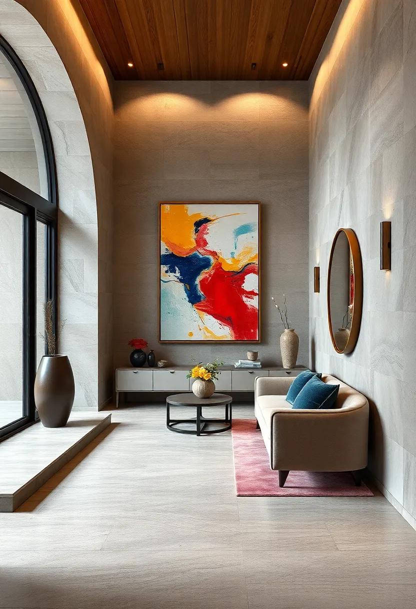 Blend‌ Art with Functional Elements: Incorporate⁤ abstract art⁢ into functional​ features, like artistic coat racks or decorative mirrors