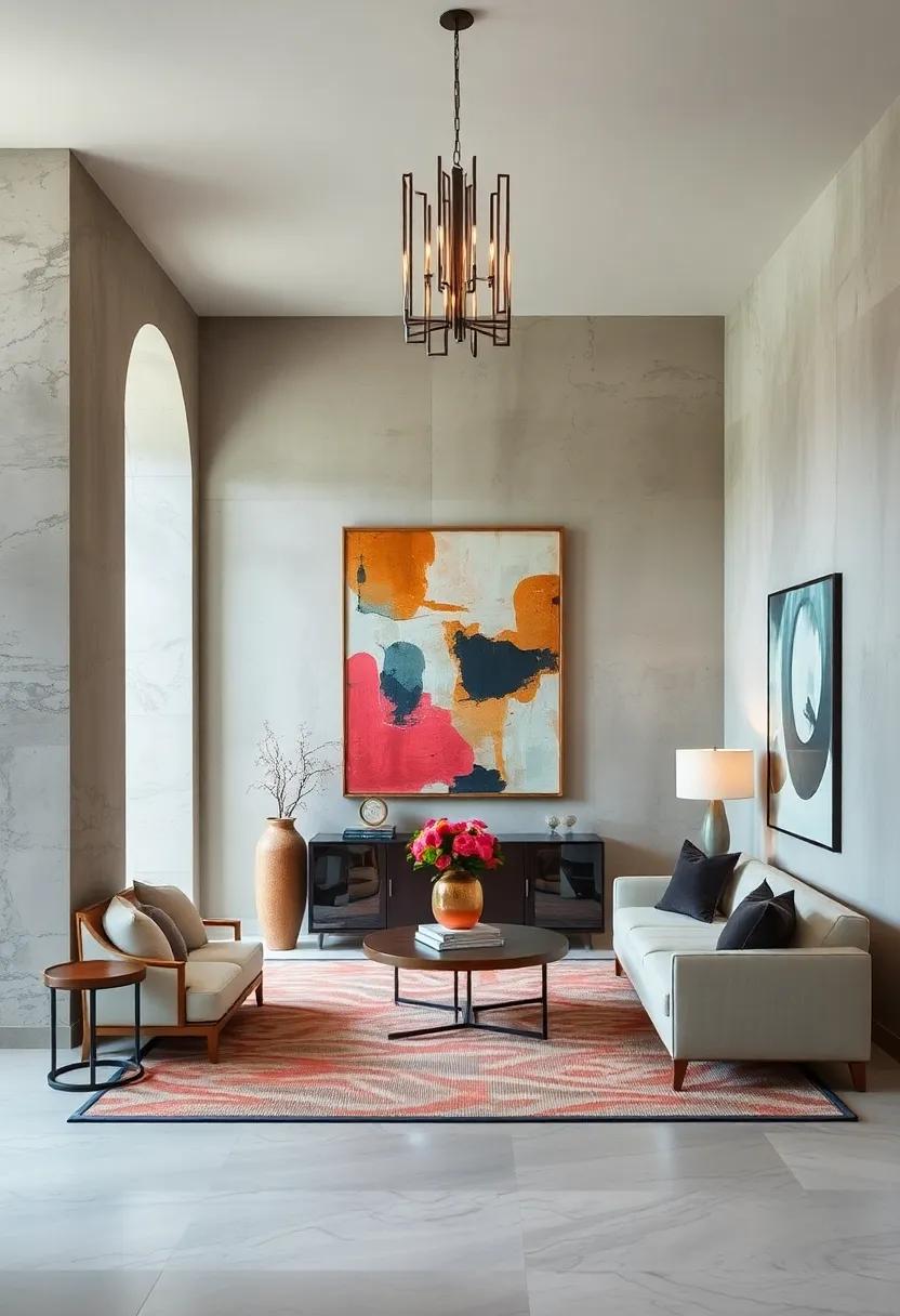 Mix different Styles: Combine abstract pieces with contemporary or classic art styles to create an intriguing contrast ⁢that reflects your⁤ personality