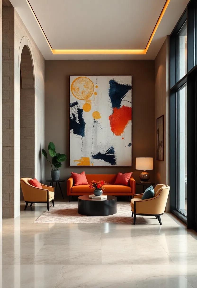 Use Large-scale ‍Art: Opt for oversized canvases⁢ to ⁣make a dramatic‌ statement and fill ⁤the⁢ vertical space in your entryway