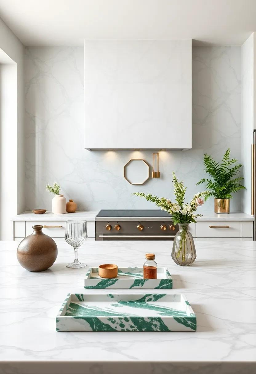 Create Marble Trays: ‍Use green marble​ trays for organizing spices or oils, ​keeping your countertops stylish and clutter-free