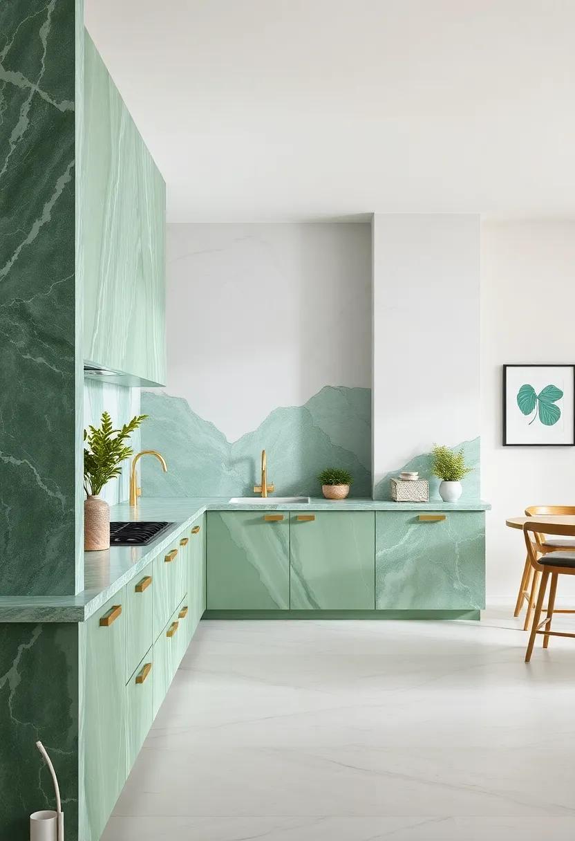 Accent with Green Marble Accessories: Use small green marble items like utensil holders or⁢ salt and pepper shakers to subtly introduce the material into ⁤your decor