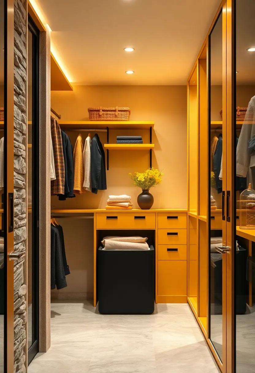Hidden laundry Hamper: Add ‌a hidden laundry hamper that blends in with your closet‍ design⁤ while keeping the‍ space tidy