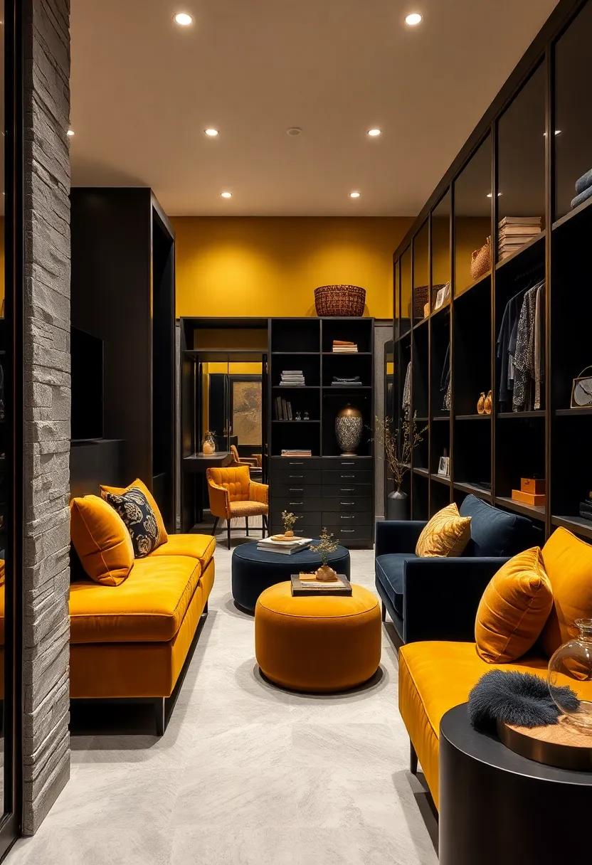 Plush Velvet Upholstery: Choose ⁤plush ⁢velvet seating, perhaps in deep ‍black or‌ coordinating mustard, to provide comfort and ​luxury