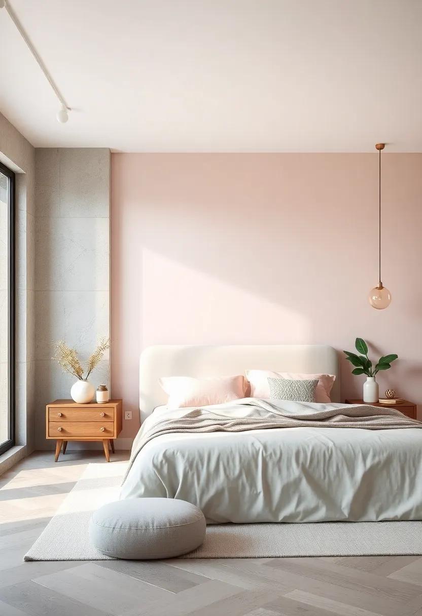 Create a Serene Canvas with Soft Pastels: Paint your​ accent wall in ⁤soft⁢ pastel hues that evoke calmness, complementing the minimalist vibe ⁤of the​ bedroom