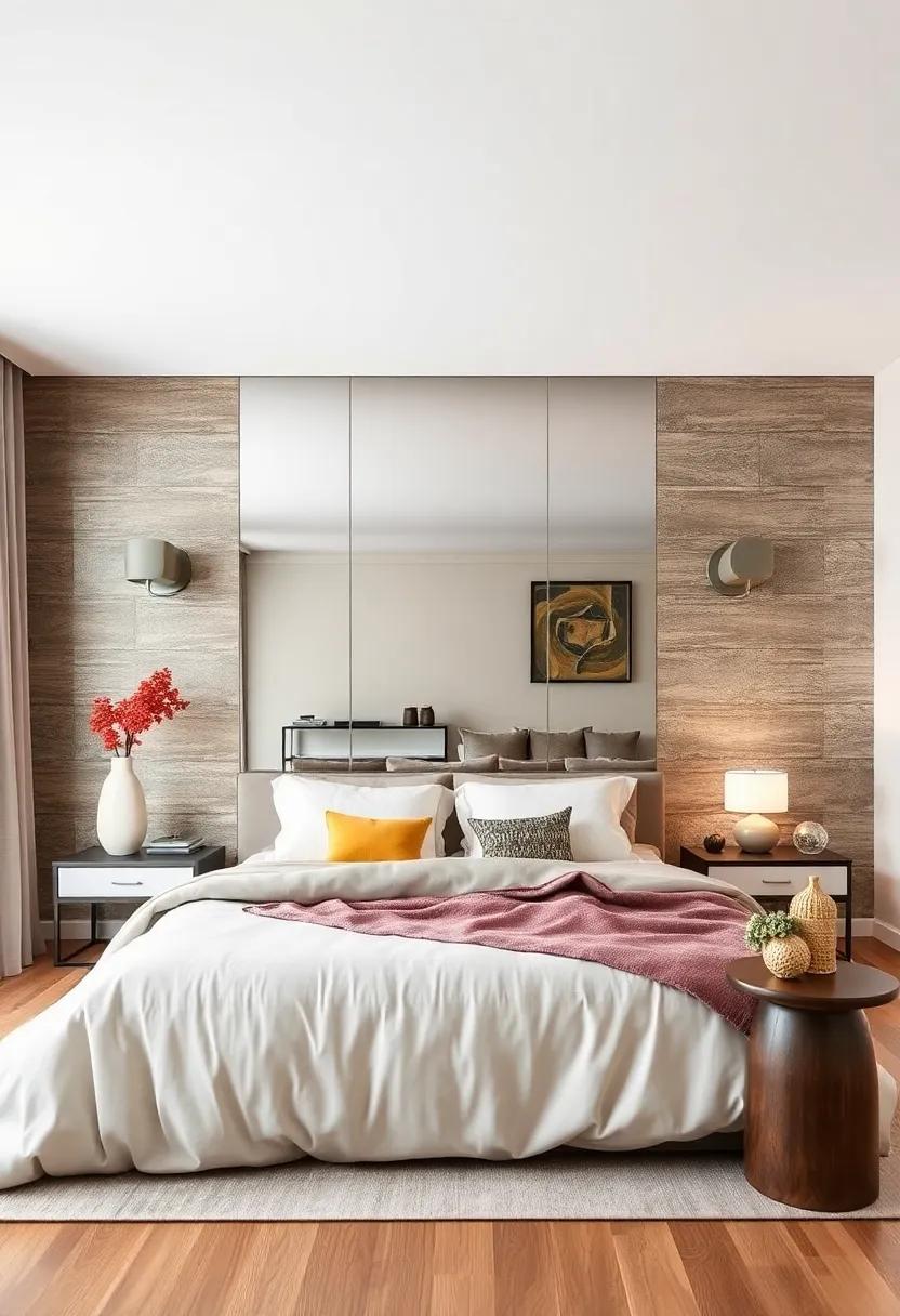 Create an Accent Wall with Mirrored Panels: ⁢Reflective surfaces⁤ not only enhance light but also‌ create visual interest, making ⁤the room ​feel⁣ larger and more open