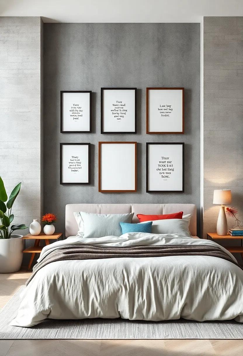 Hang a Series of Floating Frames:‌ Create an organized⁤ and⁣ visually pleasing ⁤arrangement ⁣of frames ⁢that hold ⁢minimal pieces of art or​ meaningful⁢ quotes