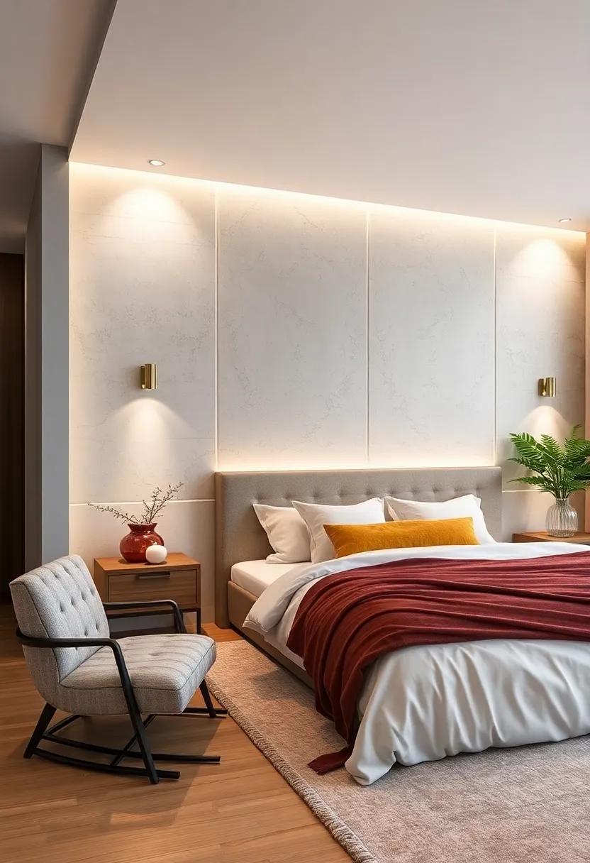 Implement a Lighted Wall Feature: ‍Use‍ LED strips or wall sconces to create a softly lit accent wall that adds ambiance without ⁣clutter