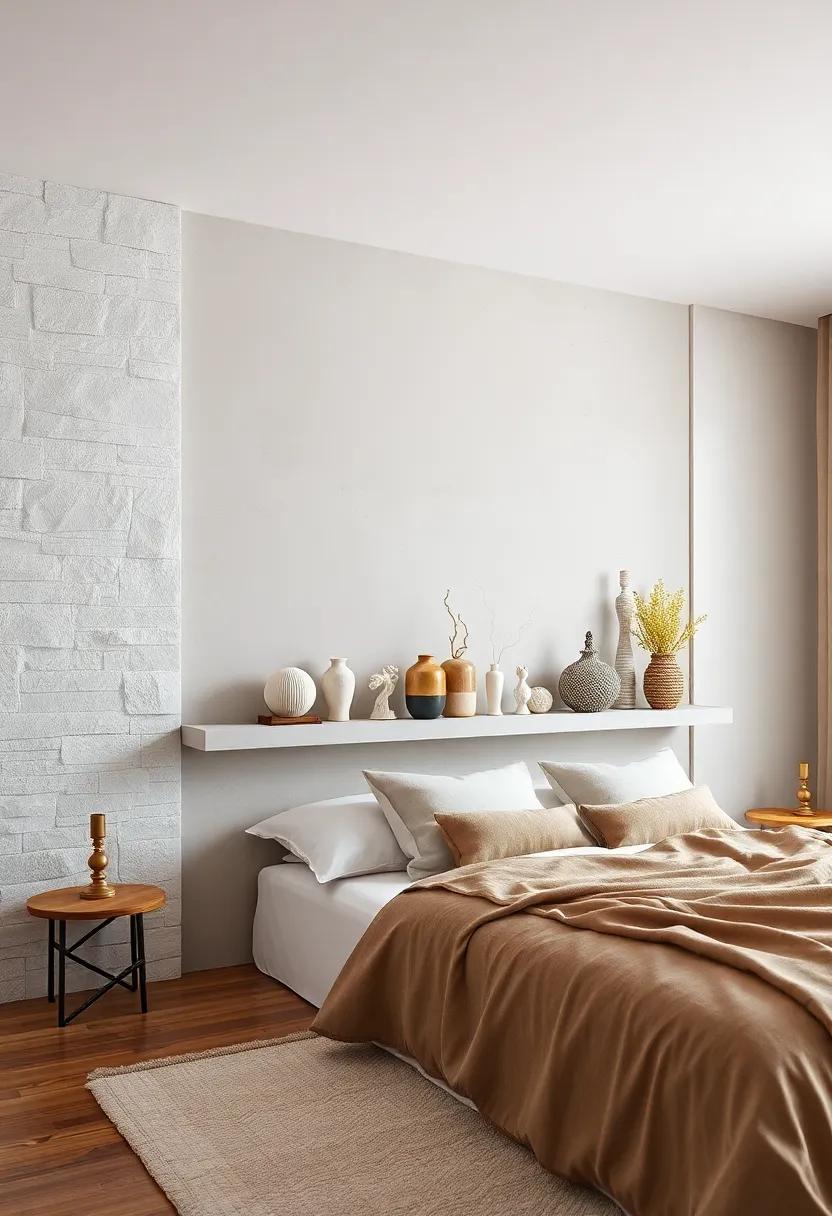 Showcase⁤ a Collection​ of Minimalist Small Sculptures: Arrange ⁤a series of small sculptures on a​ shelf or ledge placed ⁤against your accent wall for an ⁣artistic yet uncluttered ​display
