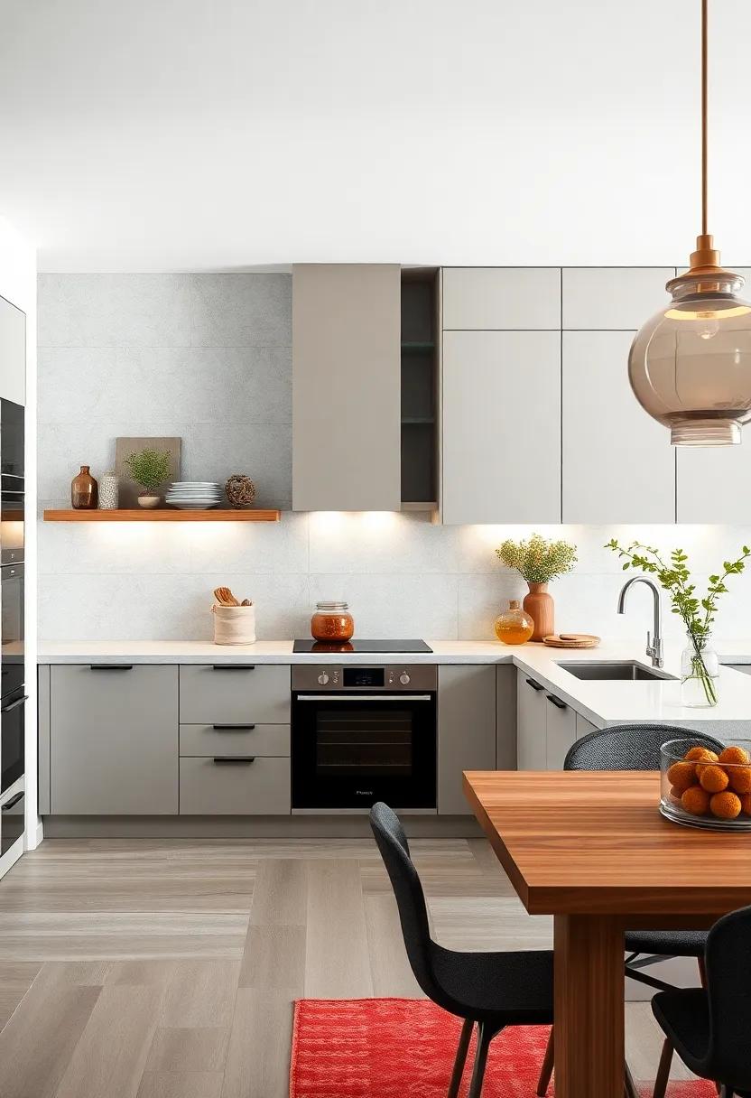 The clever use of handleless cabinets and integrated lighting⁤ in this kitchen⁢ elevates ⁤the minimalist design, ‌creating a stunning focal point ‍in the room