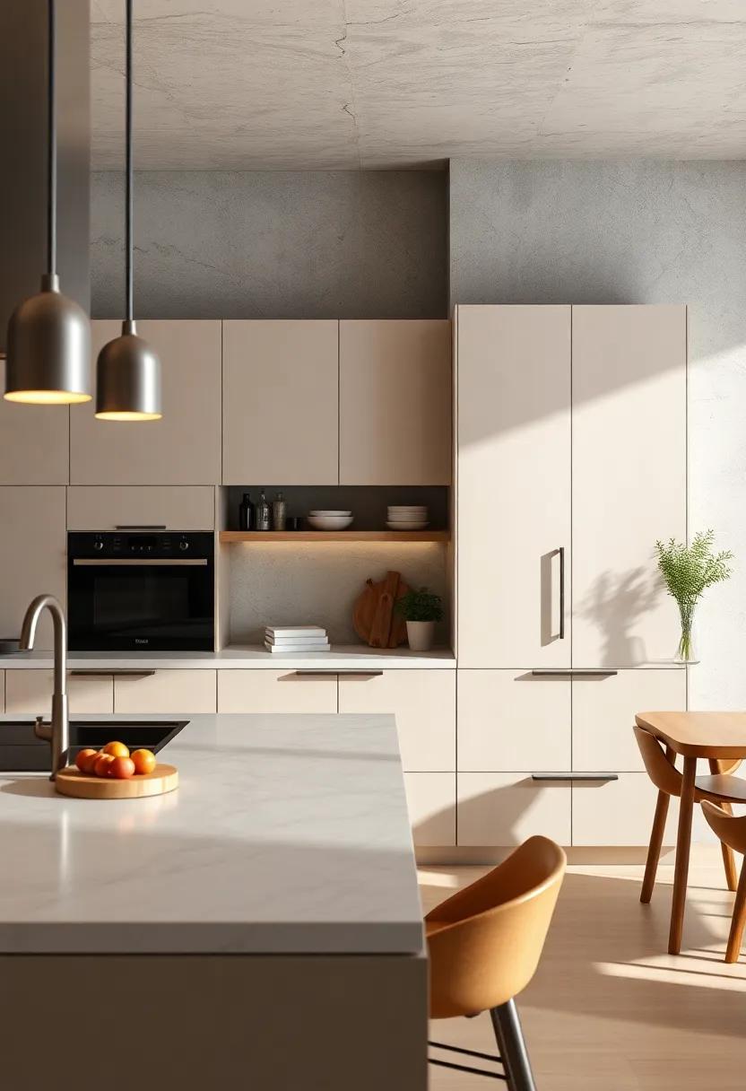 Maximizing ‍space, this modern kitchen features handleless cabinets with ergonomic design, ensuring a stylish yet user-friendly‍ cooking environment