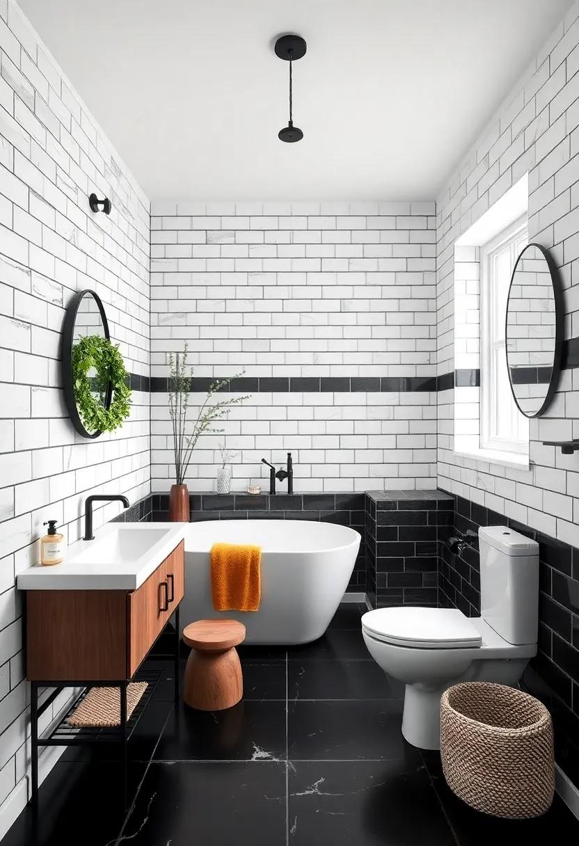 Bold​ Black and White: Explore the dramatic effect‍ of ‌black ​grout against white subway tiles, offering a contemporary ⁤twist to the traditional farmhouse ‌aesthetic
