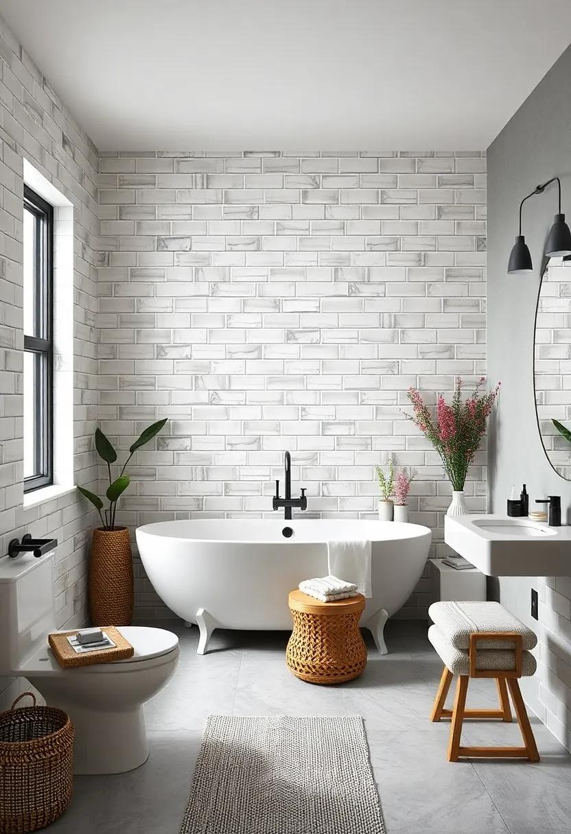 Monochromatic Magic: Delve into the beauty of monochromatic‌ subway tiles that create a seamless and soothing ⁤environment ideal for⁢ unwinding after a long day