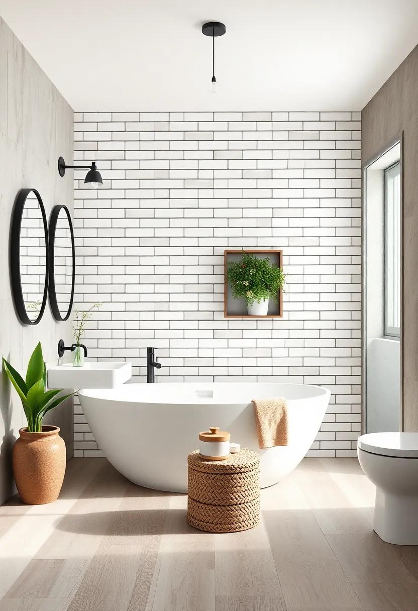 Geometric‍ Trends: Get inspired by ‌geometric tile‌ layouts that incorporate subway tiles, adding⁣ a modern‌ twist ⁢to⁢ the classic farmhouse style