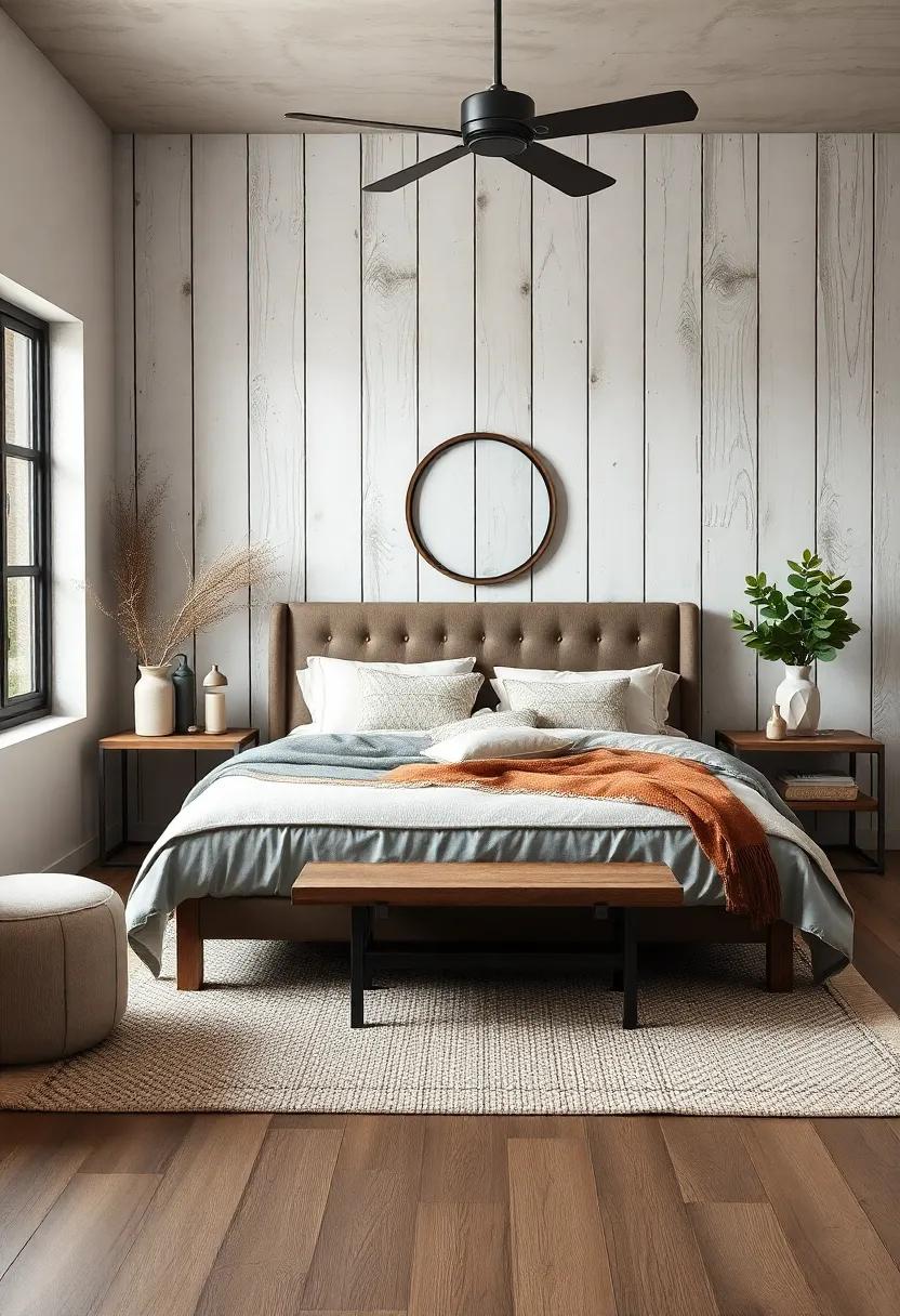 Embrace simplicity with a white-washed wood​ accent wall that⁤ creates a timeless‌ backdrop for rustic decor and plush bedding