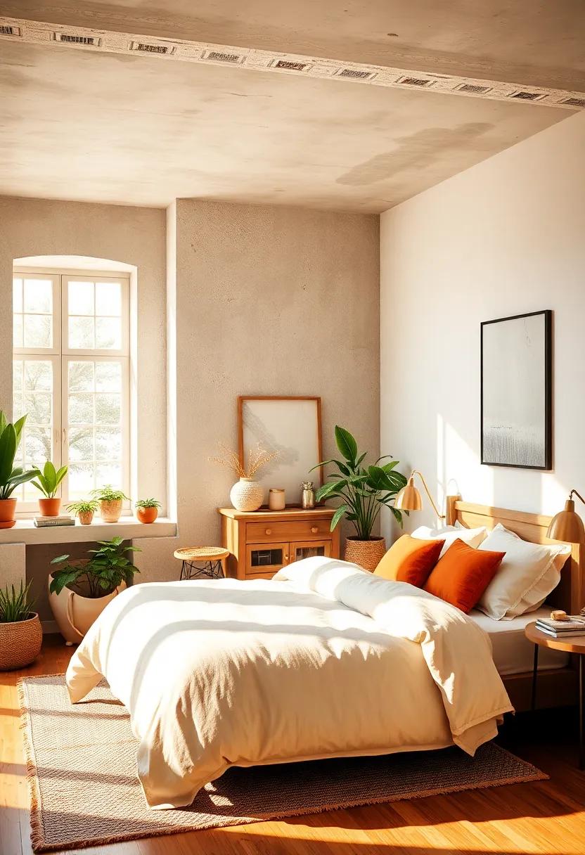 Celebrate the allure of⁤ a ⁣light ‍and ⁣airy bedroom filled ‍with potted plants and ​natural light, creating an⁤ open and refreshing ⁣atmosphere perfect for relaxation