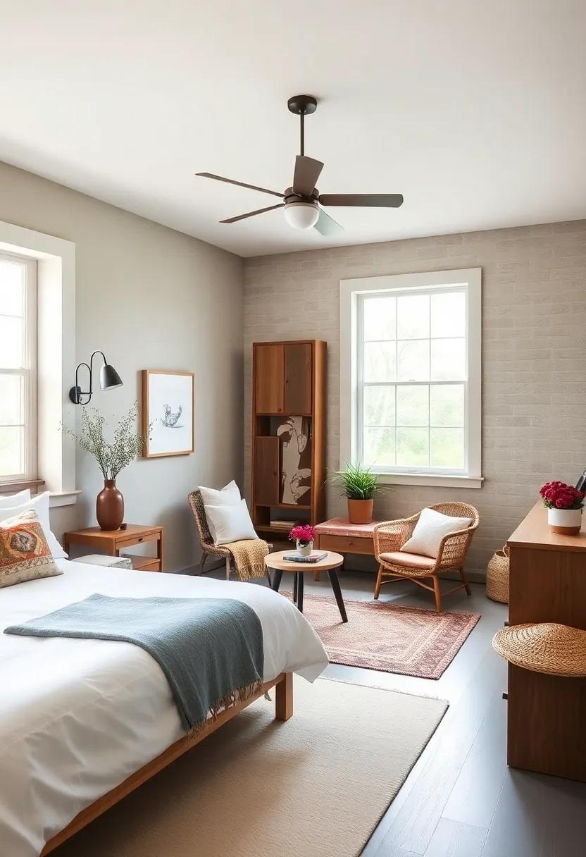 Awaken in⁣ a‍ serene⁤ space ⁢where vintage decor meets sleek design,allowing the ⁢rustic elements to shine while ‍maintaining a contemporary ⁢flair