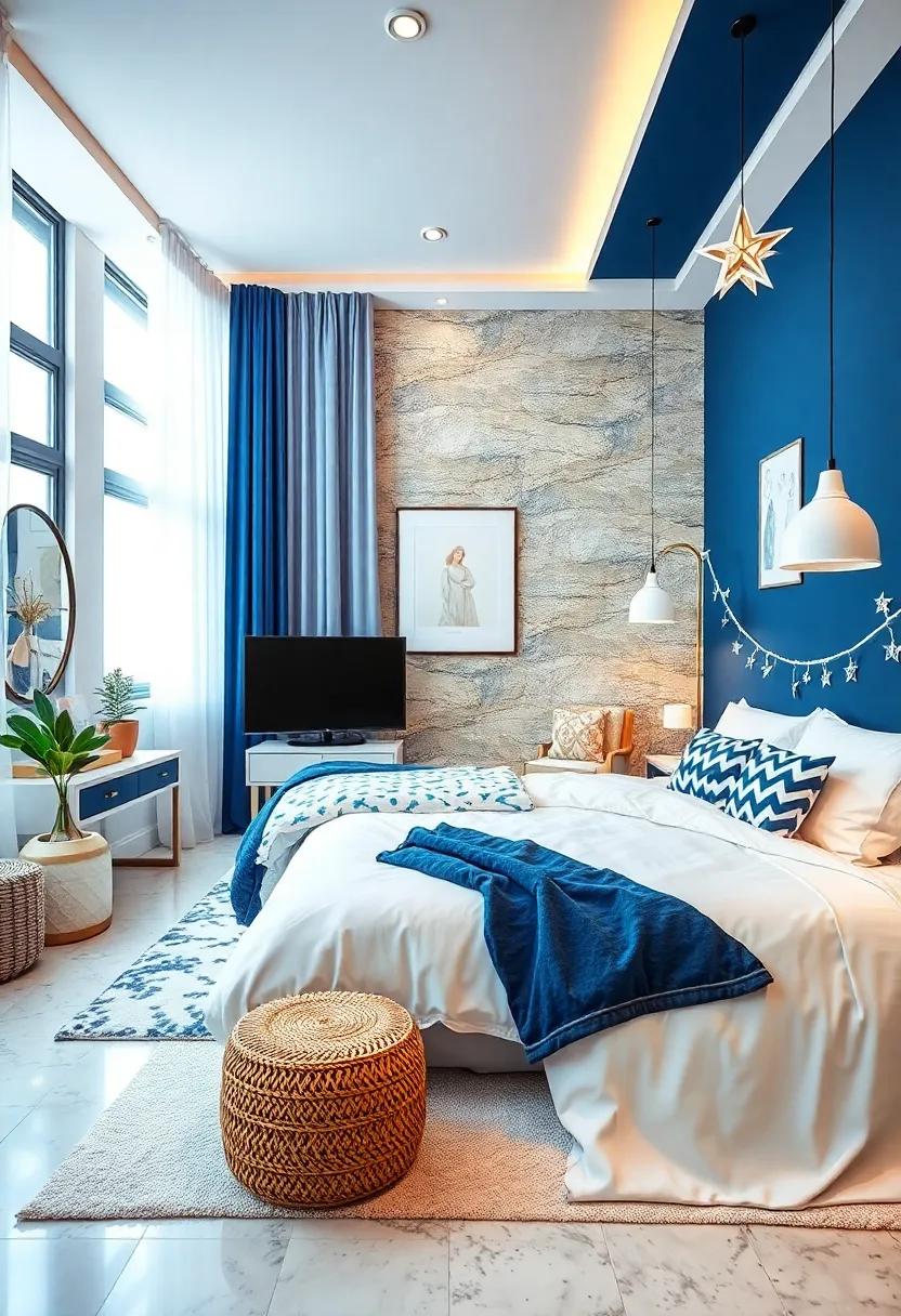 Add Whimsical Touches with‍ Navy-Blue Fairy Tale Elements, ‍like Stars