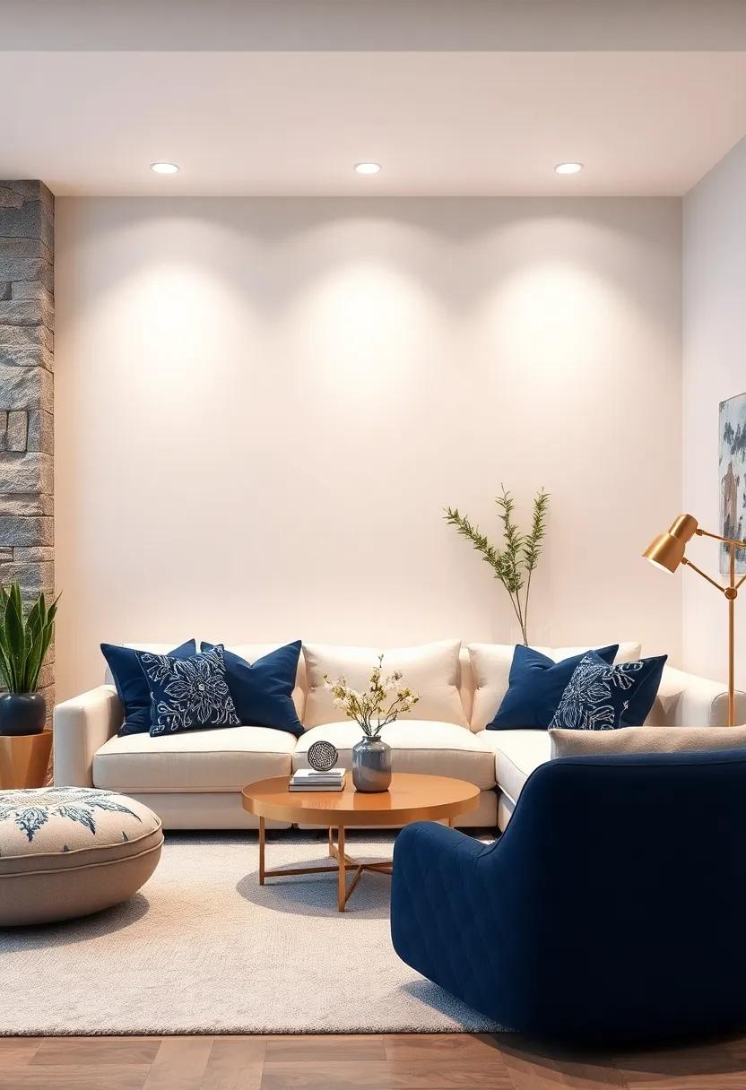 Introduce a Touch⁢ of Glam‌ with ‌Navy Cushions Laced with Silver or Gold