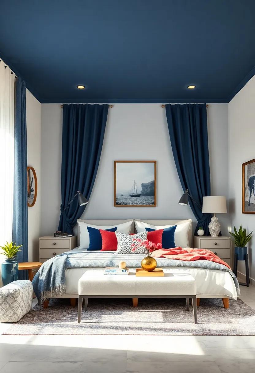 Use Navy lampshades to⁢ Illuminate the ‍Room in a Cohesive Color Palette