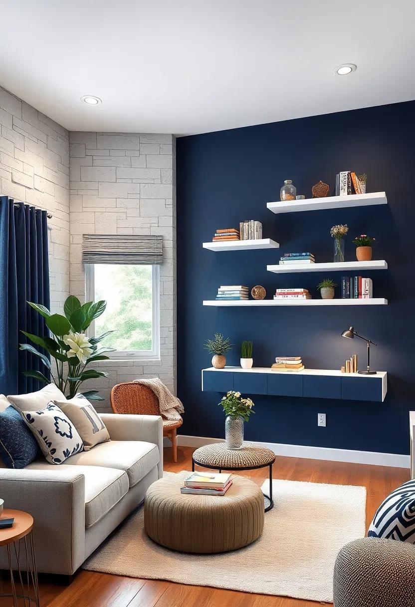 Add White Floating Shelves ⁤to Display Books, Photos, and Decorative Items