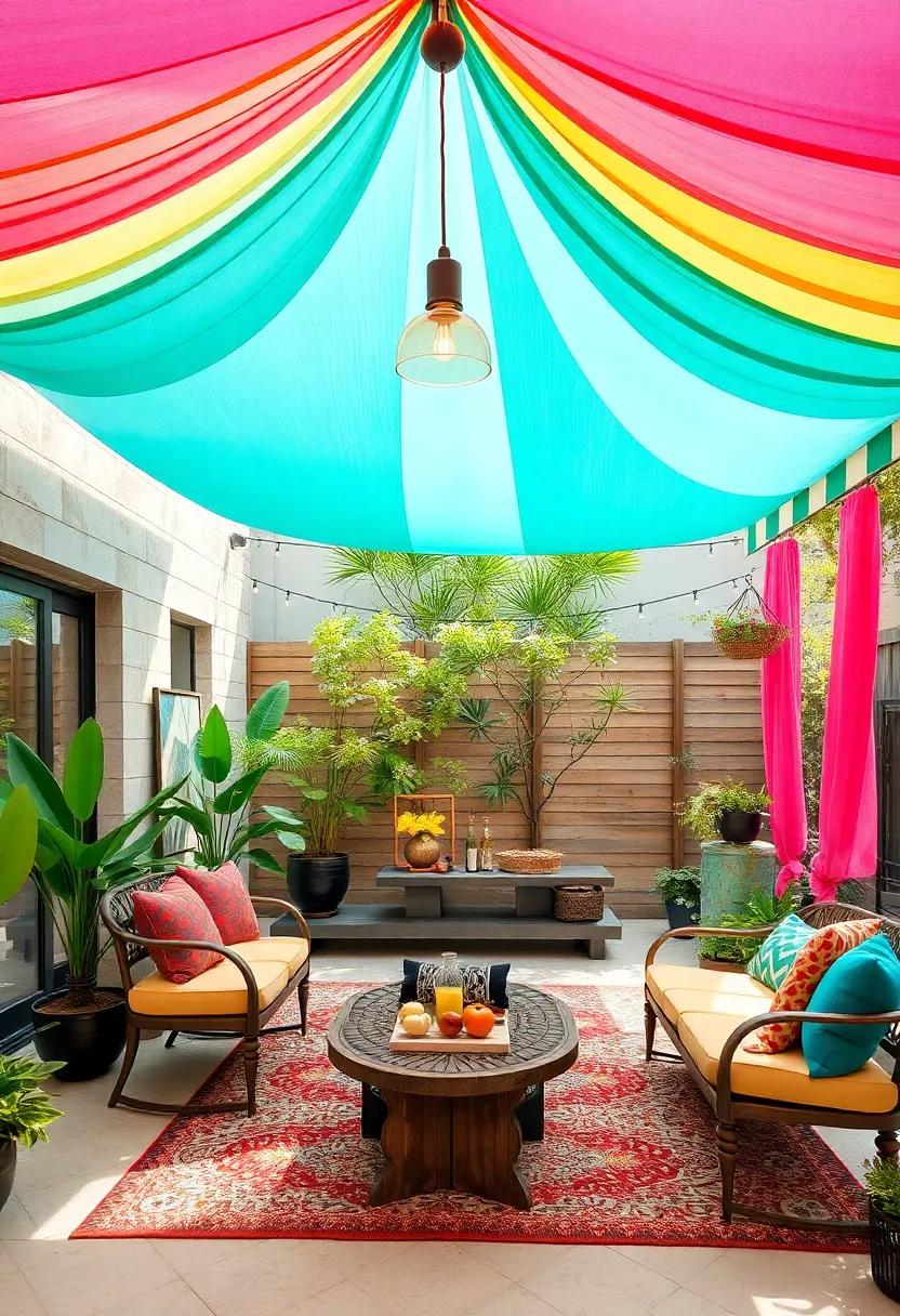 colorful ⁣Canopy: Add a bright pop of color​ with a lightweight canopy ⁤that provides shade and ‍a fun atmosphere for outdoor dining