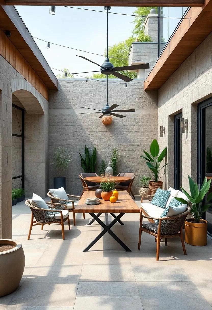 Nature-Inspired Decor: ​incorporate natural⁢ elements like stone or wood accents to create a harmonious outdoor dining environment
