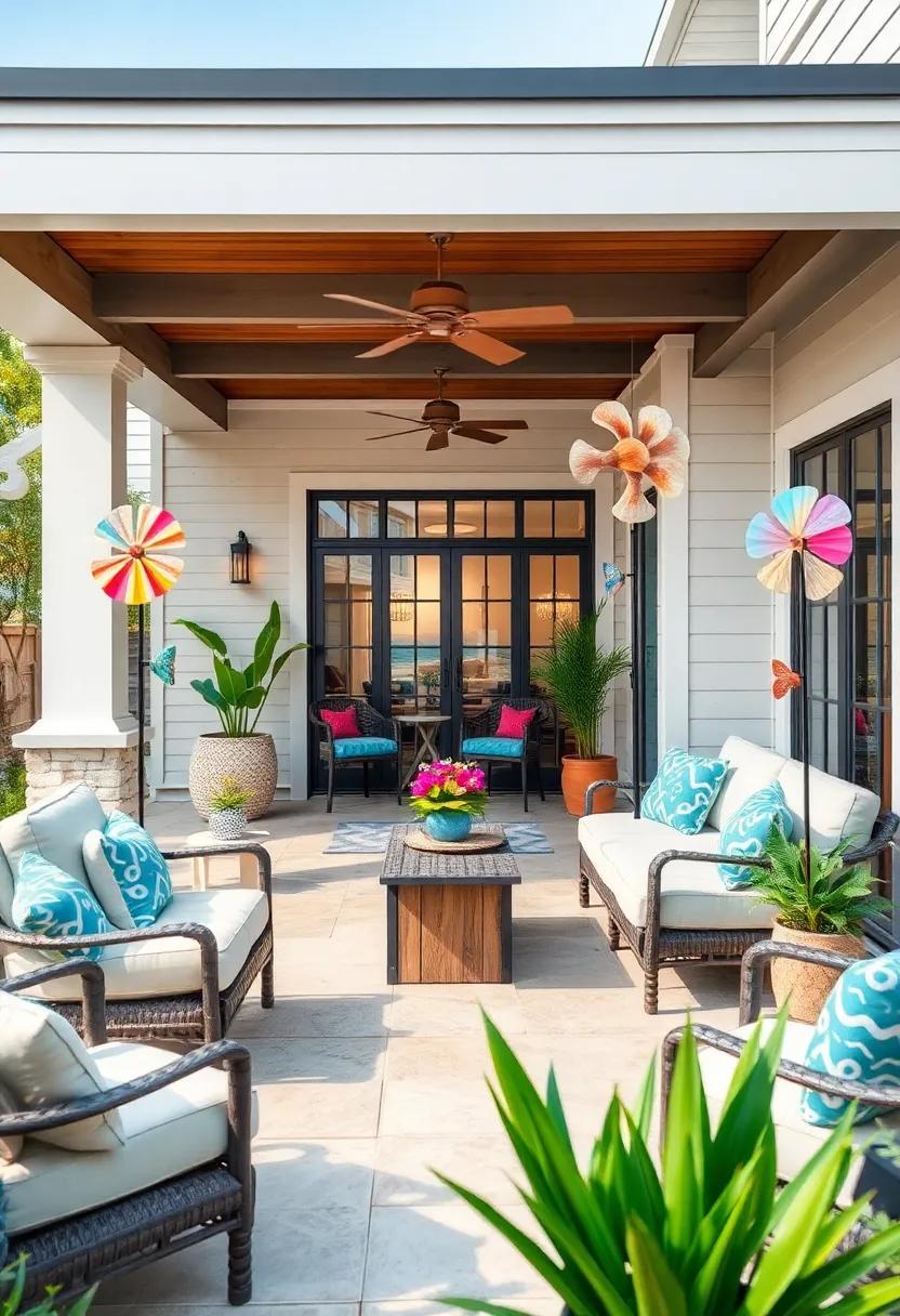 Coastal Escape: Transform⁢ your patio into a seaside retreat with wind spinners shaped like​ seashells and marine life that sway like ocean waves