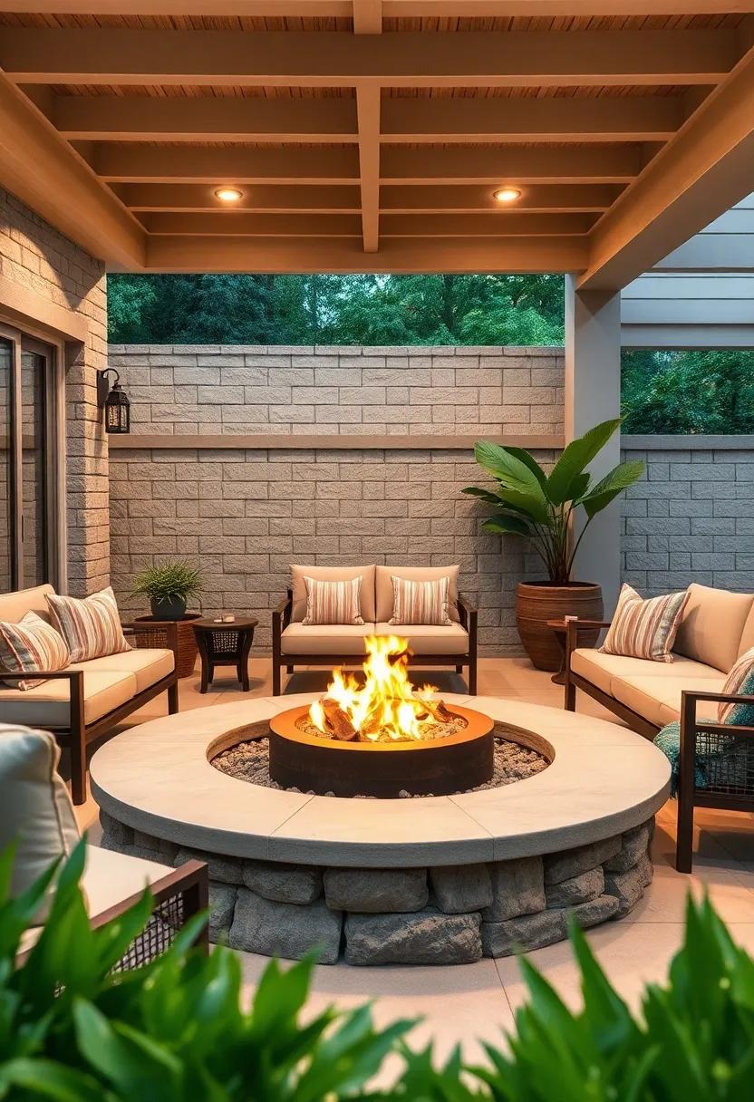Cozy Nook:⁣ Turn your patio into a hidden oasis ‍with a⁣ round, sunken fire pit that offers⁣ an intimate setting ‍for‌ storytelling ‍and stargazing