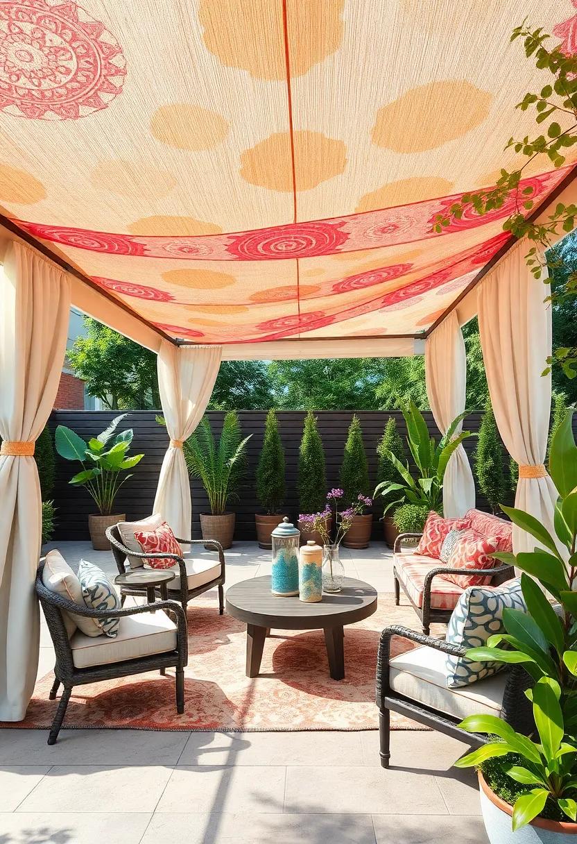 Bold patterns: Bring a splash of fun to your outdoor space with the Mosaic ​Print Canopy Tent, which showcases vibrant colors ​and patterns ‍that will make any gathering a stylish affair