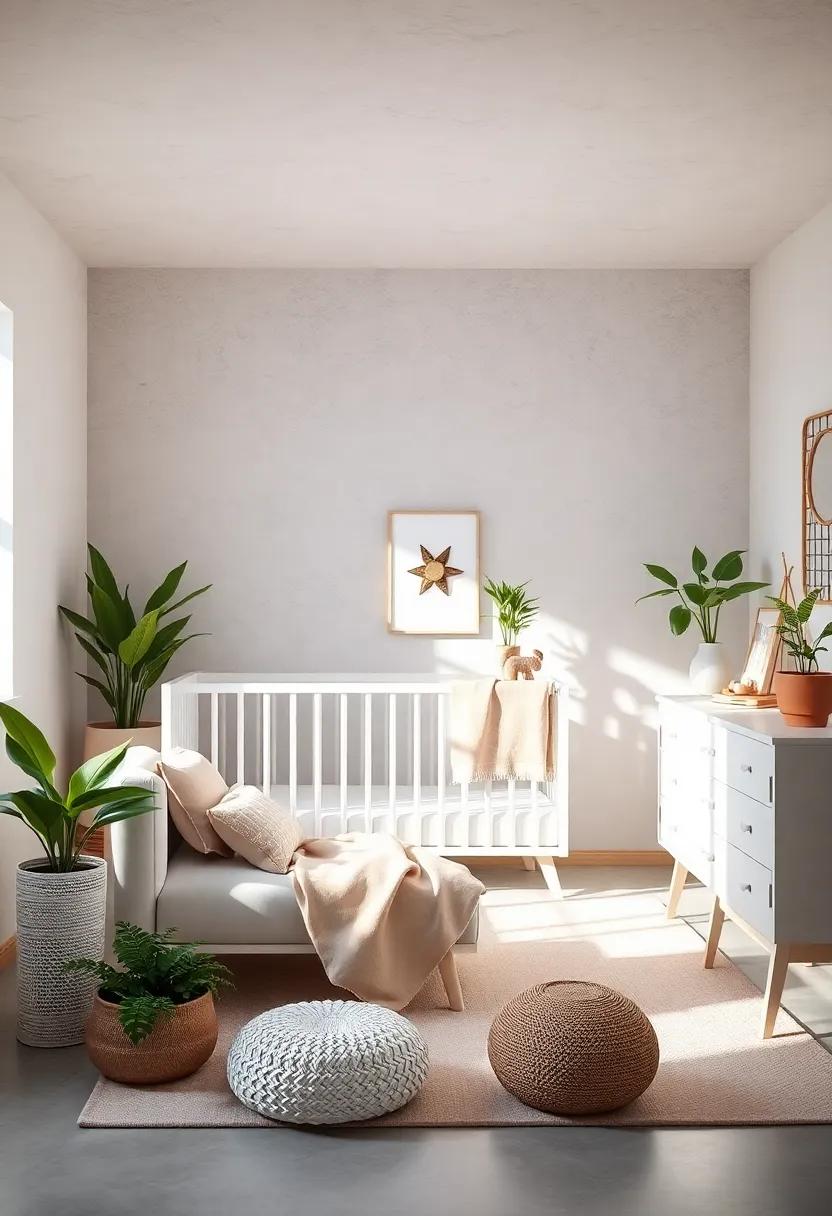Greenery: Add potted ⁣plants or‍ easy-care greenery to⁣ bring life and a touch of⁢ nature into the nursery