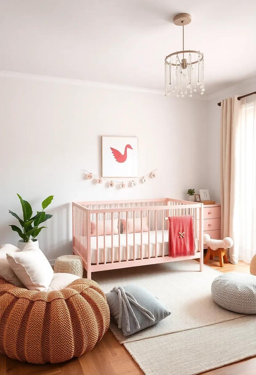 Statement​ Crib: Choose a standout ‍crib that serves as the focal point of the room, showcasing unique design ⁣elements and colors