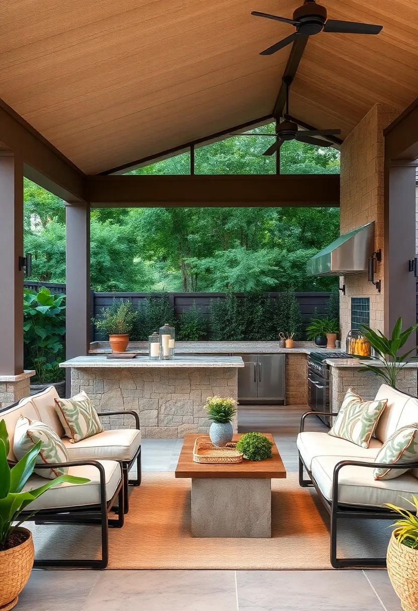 Incorporating Greenery for a Lively Outdoor ⁢Kitchen Aesthetic