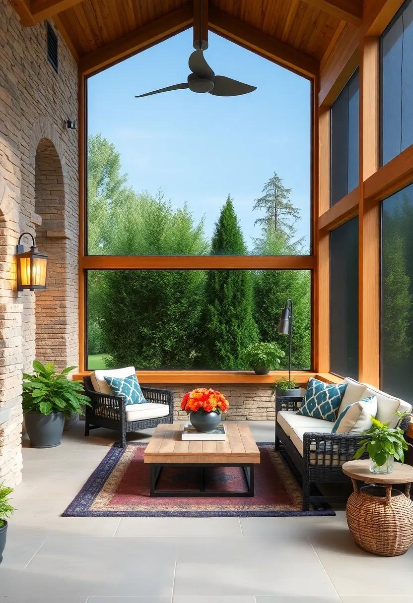 Wood‌ Frame UV Blocking Screens: Enhance your porch's rustic charm with screens framed in natural wood that block UV rays while⁣ blending seamlessly with your outdoor environment