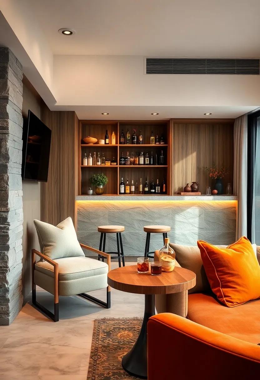 Opt for a small, ​round wooden table next to ​your ‍bar, allowing for intimate conversations while sipping your favorite drink