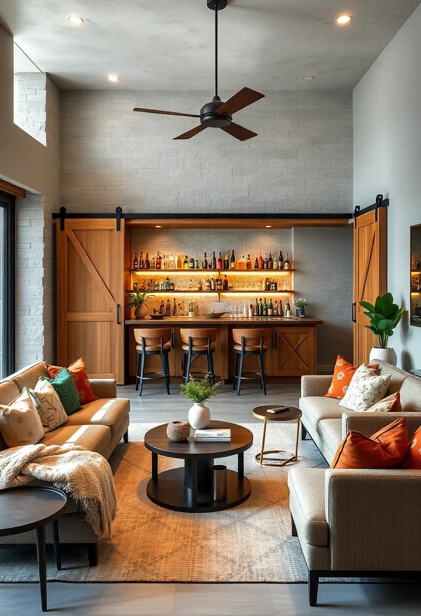 Utilize‍ barn doors or sliding wooden ⁢dividers to create an intimate feel, sectioning⁤ off your bar area when desired